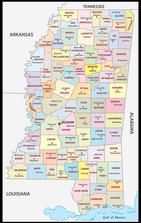 List of Cities and Towns in Mississippi – Countryaah.com.